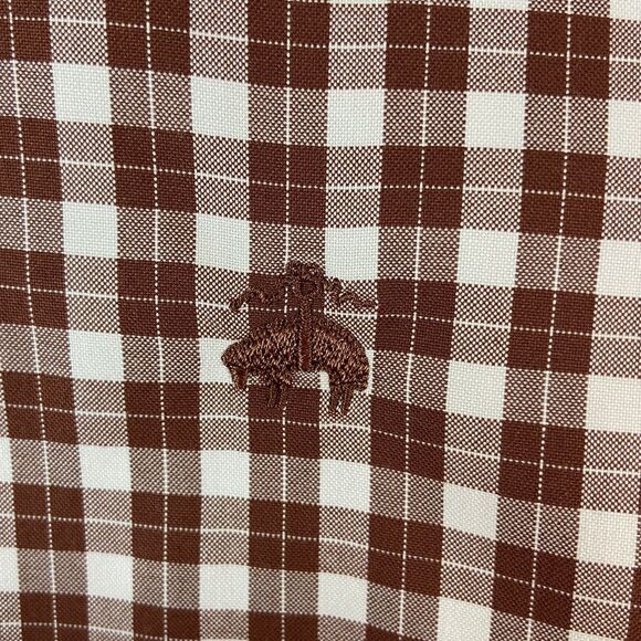Brooks Brothers Regent Shirt Men's M Brown White Button Up Plaid Supima Cotton - Picture 2 of 6